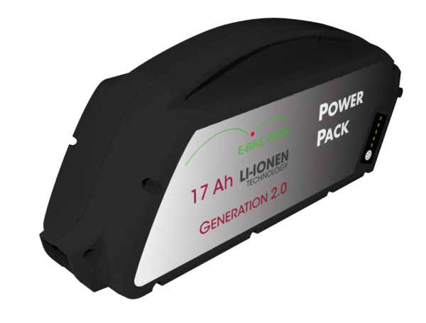 E-Bike Vision 2.0 PowerPack 612 Wh 17Ah f&uuml;r Bosch Classic+, Rahmen-Akku e-Bike