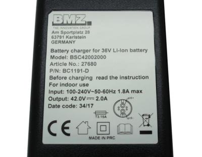 BMZ Ladeger&auml;t 36V  2A Alber Neodrives, Xion, Go Swiss Drive, Brose, Suntour, Impulse Akku E-Bike Produktbild 2