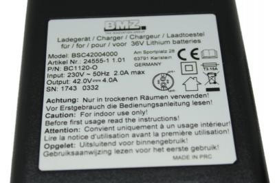 BMZ Ladeger&auml;t 36V  4A Impulse Alber Neodrives, Brose, Go Swiss, Suntour, Xion, Gazelle E-Bike Produktbild 2