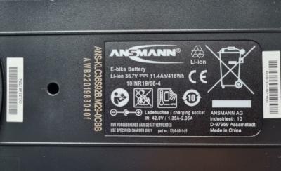 Original Ansmann 36V 11,4Ah 418Wh Gep&auml;cktr&auml;ger E-Bike Pedelec Akku Produktbild 6