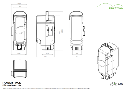 E-BIKE VISION 2.0  26V 20Ah 510Wh Power Pack Akku f&uuml;r Panasonic Kalkhoff, Raleigh, KTM, Flyer Produktbild 10