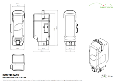 E-BIKE VISION 2.0 36V 17 Ah 612Wh + Ladeger&auml;t 6A PowerPack Akku Panasonic Kalkhoff, Raleigh, KTM, Flyer Produktbild 8