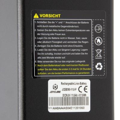Phylion Akku 36V 11,6Ah - Joycube "DT-12" mit Smart-BMS f&uuml;r E-Mountainbikes von TOTEM, Tretwerk, Adore u.v.m. Produktbild 2