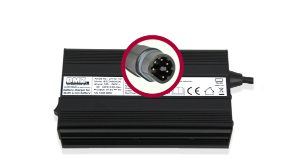 BMZ Ladeger&auml;t 48V, 54,6V, 4A ,  27143-4 Hirschmann Stecker E-bike