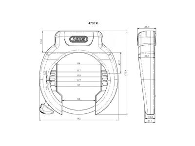 Abus Lock Abus Ring 4750XL NR With Removable Key Black Produktbild 1