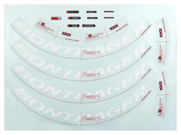 Bontrager Decal Bontrager Aeolus XXX 4 White/Red