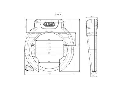 Abus Lock Abus 4750XL R Ring & Battery Bosch BES3 DT3 T Produktbild 1