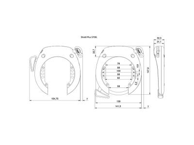 Abus Lock Abus Ring 5750L R RIB Battery T82 Black Produktbild 1